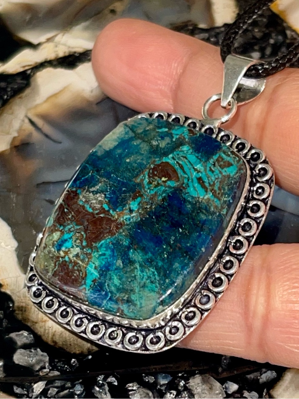 Shattuckite Pendant Crystal 2” -Stone of Intuition
